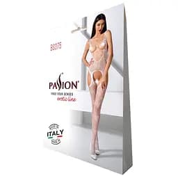 Відвертий бодістокінг із глибоким декольте Passion BS075 white One size - мініатюра 5