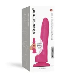 Реалістичний фалоімітатор Strap-On-Me Sliding Skin Realistic Dildo Fuchsia - S, ефект рухомий до - мініатюра 7