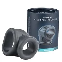 Ерекційне кільце Boners Liquid Silicone 2 in 1 Ballstretcher сірий - мініатюра 4