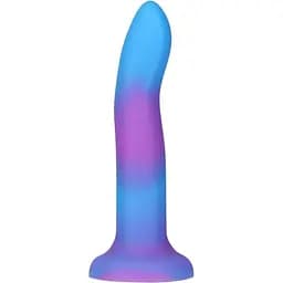 Фалоімітатор Addiction Rave 8″, що світиться в темряві, Glow in the Dark Dildo Blue Purple, 20,3 см