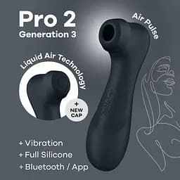 Вакуумний кліторальний стимулятор Satisfyer Pro 2 Generation 3 with Liquid Air (Bluetooth) Темно-сірий - мініатюра 5