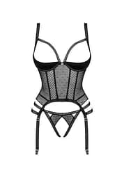 Корсет Obsessive Lanelia XS/S чорний - мініатюра 6