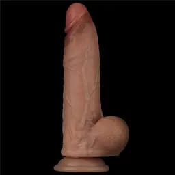 Фалоімітатор - Sliding Skin Pro Dual Layer Silicone Dong 8.5" Flesh #1 - мініатюра 4