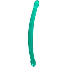 Двосторонній фалоімітатор RealRock Crystal Clear 17" 42 см (зелений)
