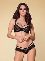 Комплект білизни Obsessive 860-SET-1 S/M чорний - мініатюра 3