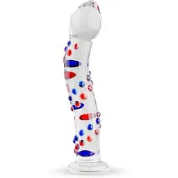Скляний дилдо з вигинами і малюнком Gildo Glass Dildo No. 3