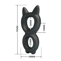 Ерекційне кільце Crazy Bull Super Soft Silicone Toran, чорне PRETTY LOVE BI-210365 103644 - мініатюра 5