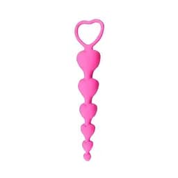 Силіконове анальне фігурне намисто HeartBeads 14,5 см діаметр 1,5 / 1,9 / 2,3 / 2,7 / 3,1 см рожеве