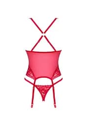 Комплект білизни Obsessive Lacelove XL/XXL червоний - мініатюра 8