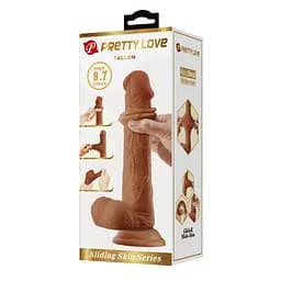 Фалоімітатор з мошонкою PRETTY LOVE TALLEN 8.7(220mm) Sliding Skin Series TPR, Suction base PRETTY LOVE BW-008117LP 102656 - мініатюра 9