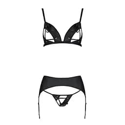 Комплект із еко-шкіри Passion Miley Set black: трусики L/XL - мініатюра 3