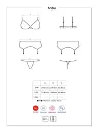 Комплект білизни Obsessive Shibu S/M чорний - мініатюра 7