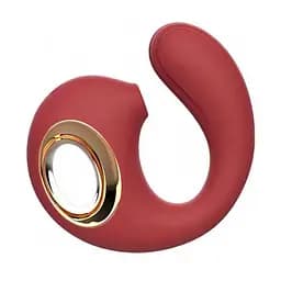 Кліторальний вакуумний стимулятор Дельфіній Лизун 9,8 см Червоний K0937-1