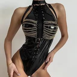 Латексний боді. Еротична білизна. БДСМ одяг. Сексуальний комплект. Розмір S/M