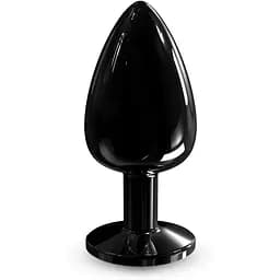 Металева анальна пробка з кристалом Dorcel Diamond Plug Black L