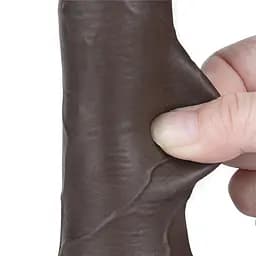 Фалоімітатор Lovetoy Sliding-Skin Dual Layer Dong 7.5'' 19.5 см (чорний) - мініатюра 21