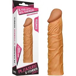 Насадка на пеніс Lovetoy Pleasure X-Tender Penis Sleeve Flesh Add 2 19.5 см коричневий