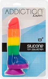 Райдужний фалоімітатор Addiction - JUSTIN - 8" - RAINBOW, 20,3 см, силікон - мініатюра 6