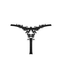 Прозорі стрінги із мереживом Obsessive Celia Noir thong XS/S - мініатюра 6