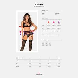 Сексуальний комплект Obsessive Norides XS/S чорний - мініатюра 9