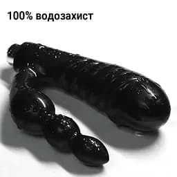 Подвійний силіконовий вібратор анальний стимулятор стимулятор U-подібної форми для жінок та чоловіків 146 мм чорний - мініатюра 5