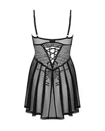 Пеньюар та трусики Obsessive Chemeris babydoll & thong XS/S - мініатюра 4
