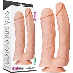 Фаллоимитатор для двойного проникновения LoveToy King-sized 33 см телесный