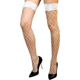 Панчохи в крупну сітку Anne De Ales Erica T1 White