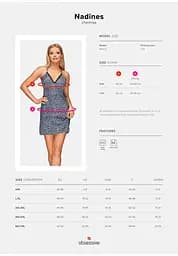 Сорочка Obsessive Nadines L/XL (блакитний) - мініатюра 13