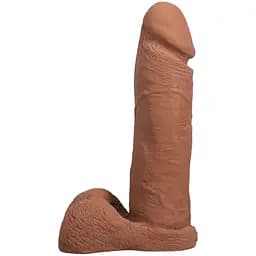 Фалоімітатор Doc Johnson The Realistic Cock ULTRASKYN 8 Inch з мошонкою, карамельний - мініатюра 2