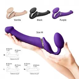 Страпон Strap-On-Me Vibrating L, 19 см (фіолетовий) - мініатюра 8