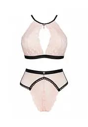 Комплект білизни Obsessive Lilines S/M рожевий - мініатюра 5