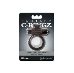 Кільце ерекційне Pipedream Fantasy C-Ringz Vibrating Silicone Super Ring 3.2 см чорний - мініатюра 3