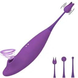 Вакуумный вибратор 3-в-1 I’MCUM Dual Desire с 10 режимами Фиолетовый (IM-ZDB205)