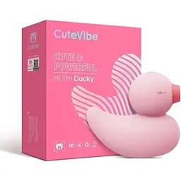Вакуумний вібратор-качечка CuteVibe Ducky Pink - мініатюра 4