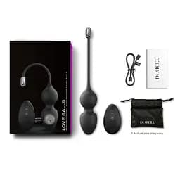 Вагінальні кульки Dorcel Love Balls Black, вібрації і рухи внутрішньої кульки, пульт ДУ - мініатюра 6