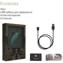 Вібратор 2в1 з язичком Zalo - Hero Jewel Green, кристал Swarovski - мініатюра 7