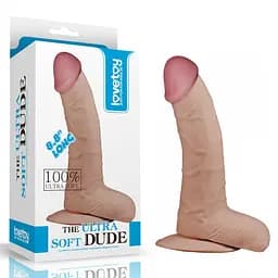 Фалоімітатор LoveToy The Ultra Soft Dude 20 см тілесний - мініатюра 2
