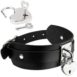 BDSM нашийник Kinky Diva Collar Me! Heart-Lock-Key Collar чорний