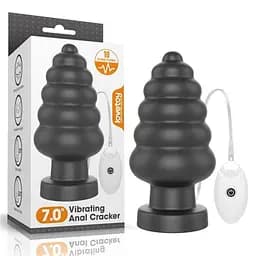 Вібруюча анальна пробка King-Sized чорна 18см - мініатюра 1