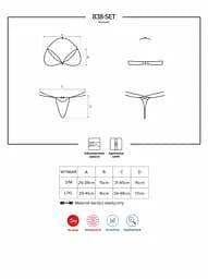 Комплект білизни Obsessive 838-SET-3 S/M червоний - мініатюра 7