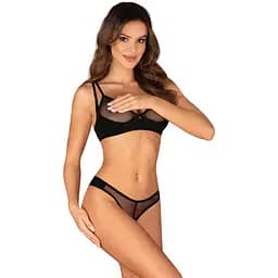 Комплект білизни Obsessive Nesari XL/2XL чорний