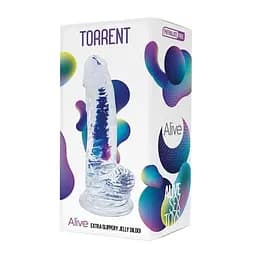 Фалоімітатор Alive Torrent Clear з мошонкою - мініатюра 2