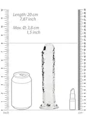 Фалоімітатор RealRock Crystal Clear Realistic Dildo 7'' 20 см прозорий - мініатюра 7