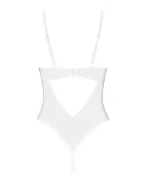 Боді Obsessive Alissium Crotchless XS/S білий - мініатюра 5