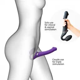 Страпон Strap-On-Me Vibrating L, 19 см (фіолетовий) - мініатюра 6