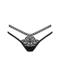 Трусики-стрінги Obsessive Blomentis XS/S чорний - мініатюра 4