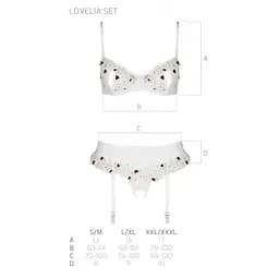 Сексуальний комплект із поясом для панчох Passion LOVELIA Set white L/XL - мініатюра 7