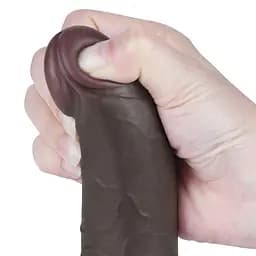Фалоімітатор Lovetoy Sliding-Skin Dual Layer Dong 7.5'' 19.5 см (чорний) - мініатюра 18