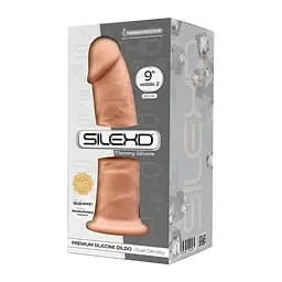 Фалоімітатор SilexD Oscar Flesh (MODEL 2 size 9in), двошаровий, силікон + Silexpan, діаметр 5,4 см - мініатюра 2